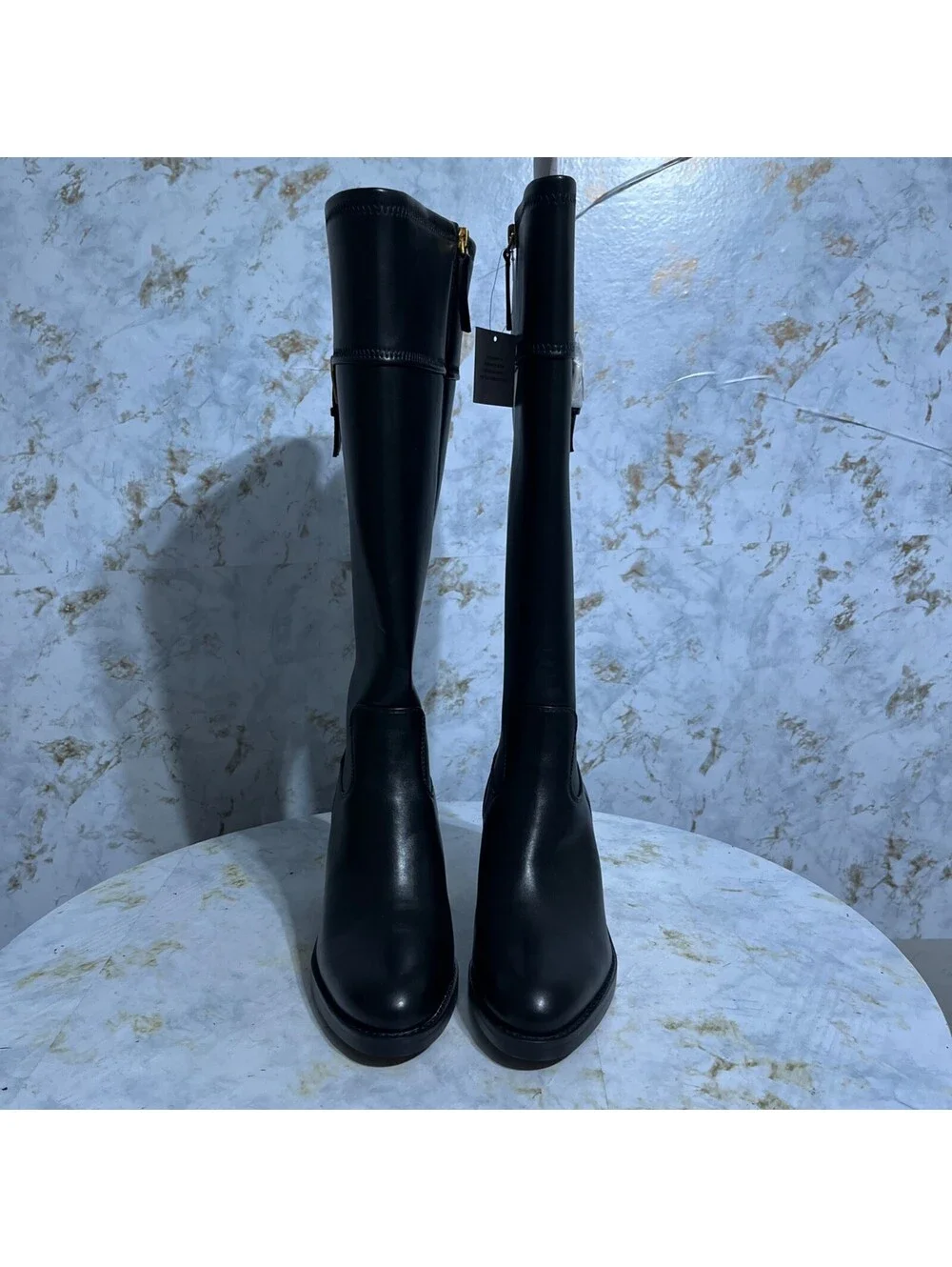 Franco Sarto Women's Size 7M Shoes Black Vegan Knee High Tall Wide Calf Boots